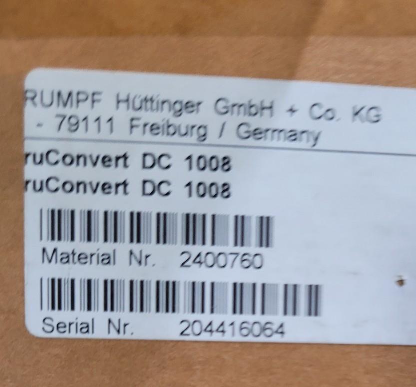 NEW TRUMPF TRUCONVERT DC 1008 2400760