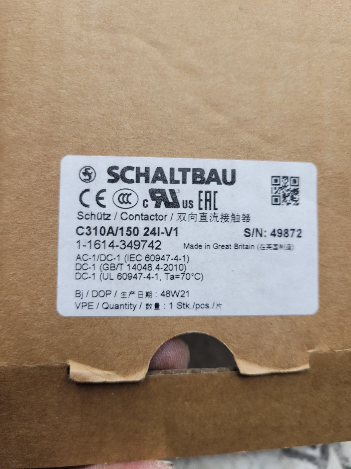 Schaltbau C310A/150 24I-V1 Bi-Directional AC/DC Contactor 150A 24V Coil