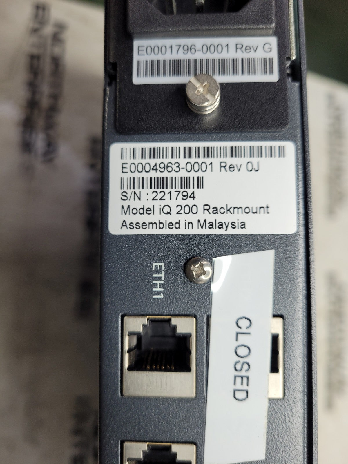 E0004963-0001 MODEL iQ 200 RACKMOUNT IDIRECT
