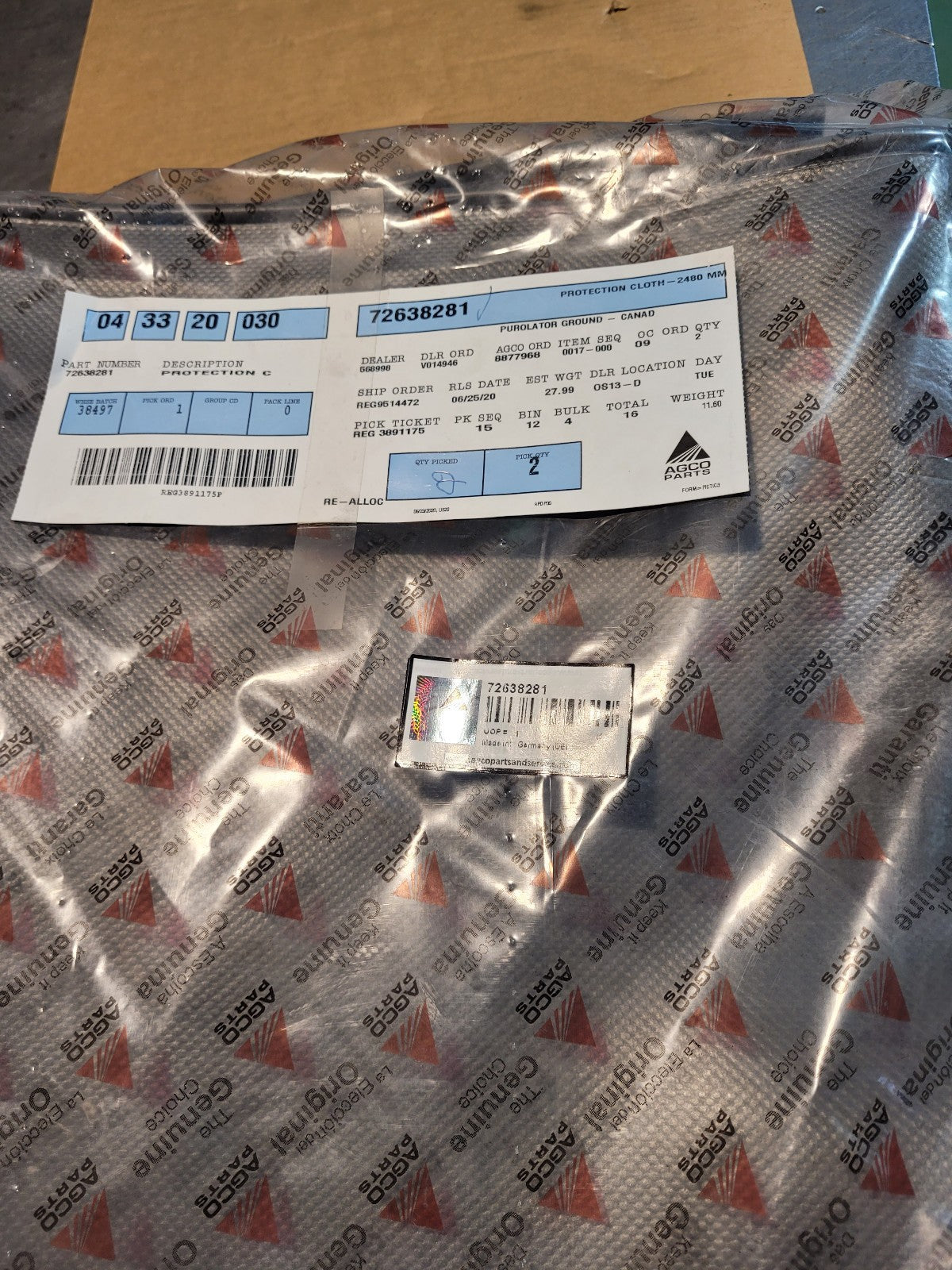 72638281 agco protection cloth