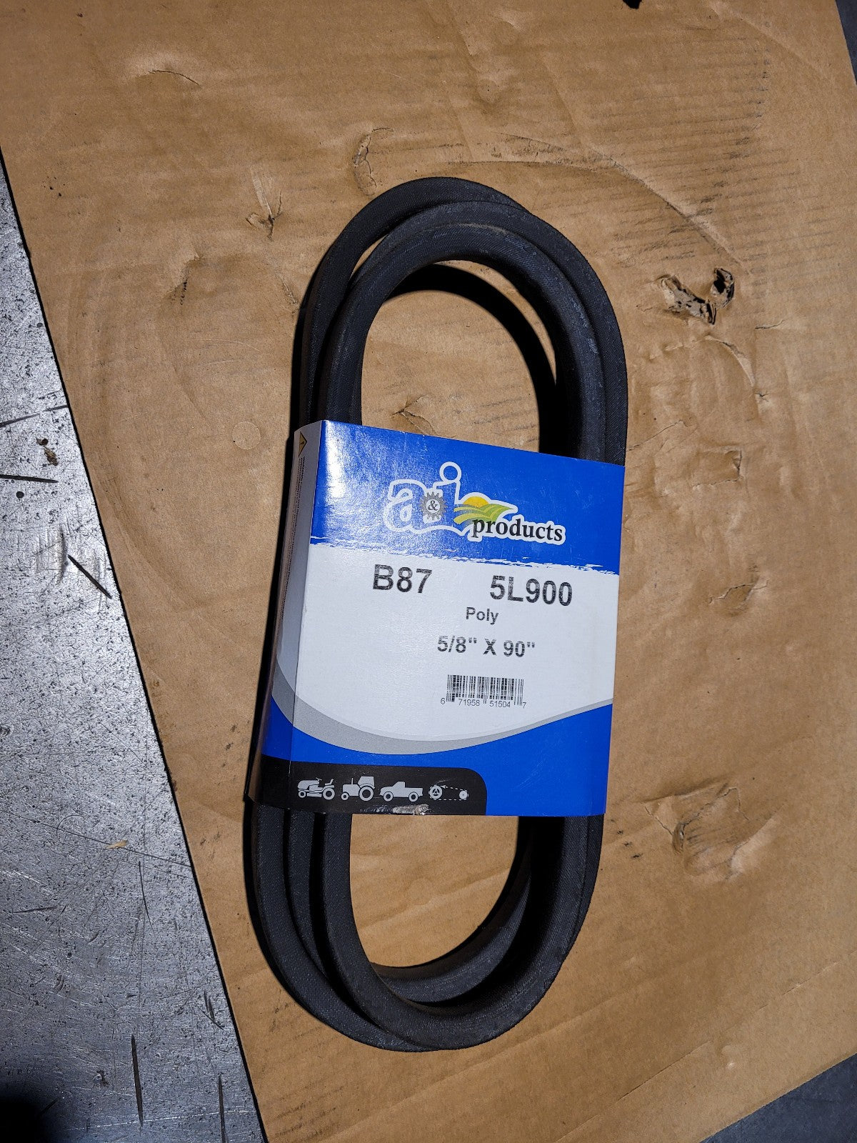 B87 or 5L900 5/8 x 90in V-Belt
