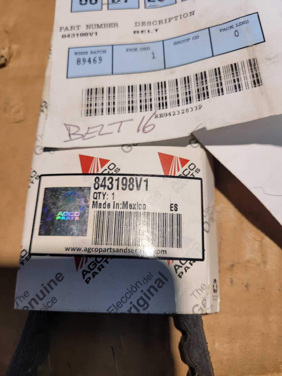 AGCO V-Belt, 13AV Section, 52.8" Long 843198V1