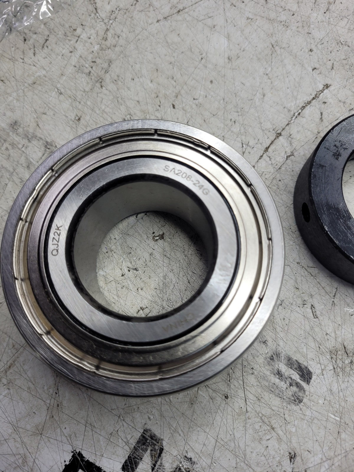 SA208-24G Ball Insert Bearing - Straight Bore, 1-1/2 in Bore Diam., 3.1496 in