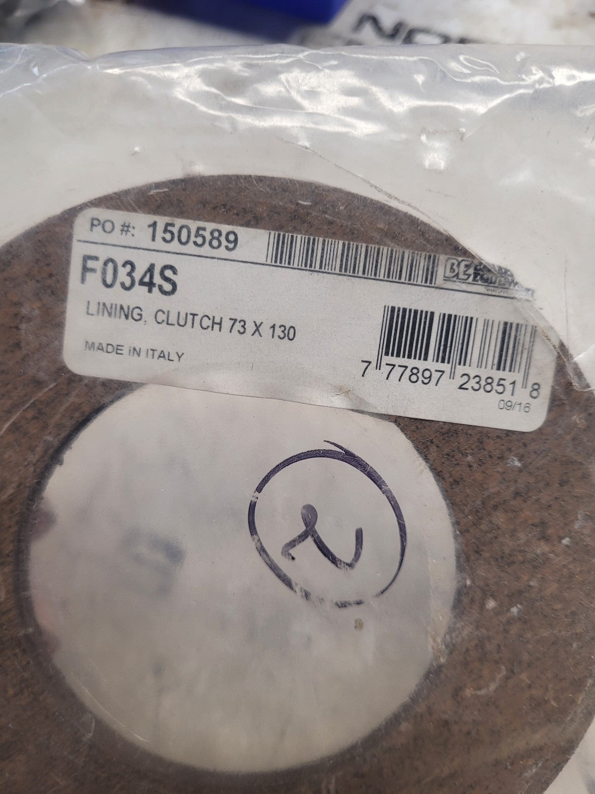 2pc - F034S Clutch Lining  Replacement Friction Disc Braber Equipment 70mm id