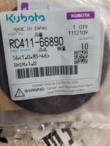 Pack of 10 Shims - RC411-66890 Genuine Kubota Shim