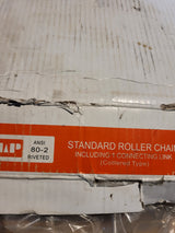 80-2 Roller Chain Double Strand 10 Feet Plus Connecting Master Link