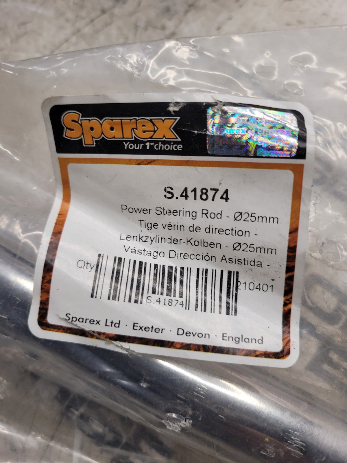 S.41874 Sparex Steering Rod Ø25mm shaft