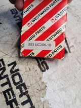 UC206-18 Wide Inner Ring Insert Bearing W/ Set Screw Locking 1-1/8"