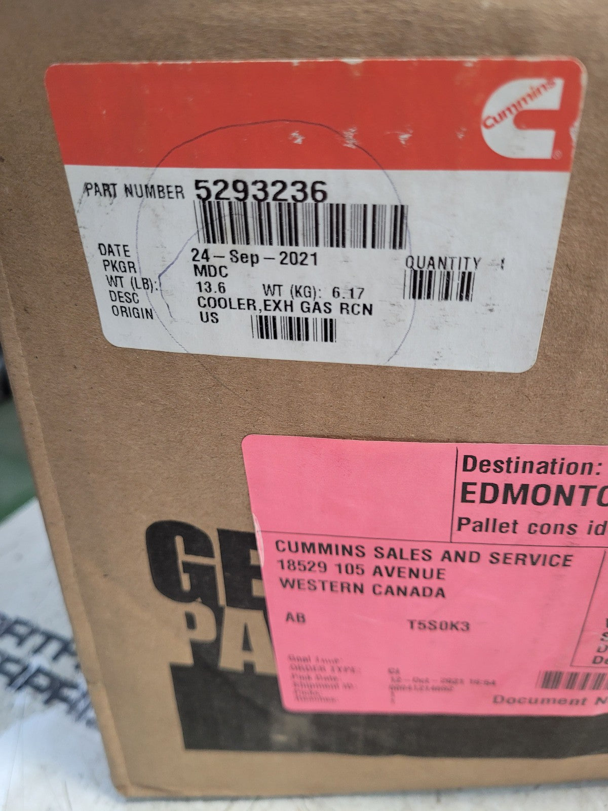 NEW Cummins QSB4.5 Diesel Engine EGR Cooler 5293236
