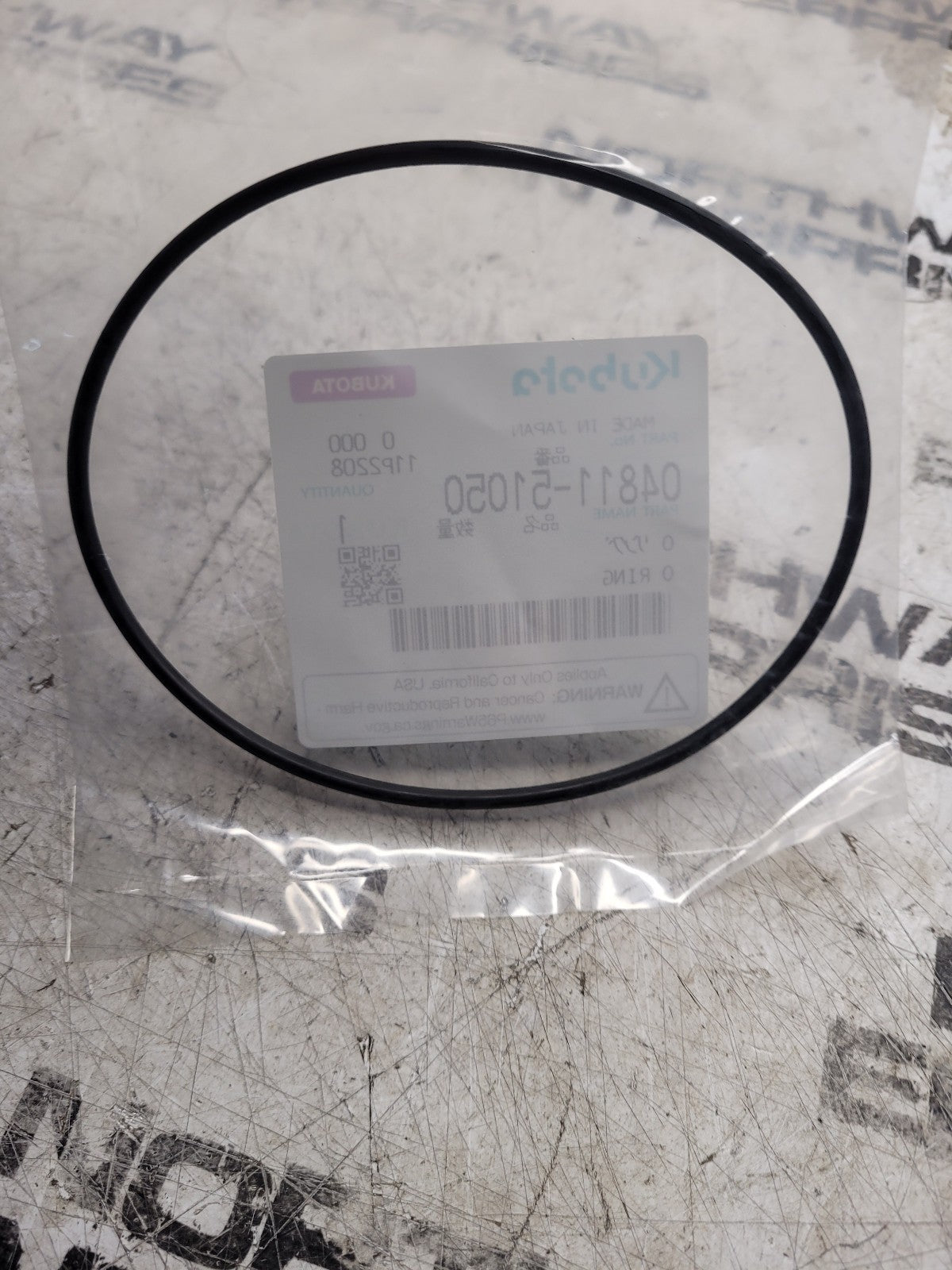 New OEM Kubota Gasket ORING 04811-51050