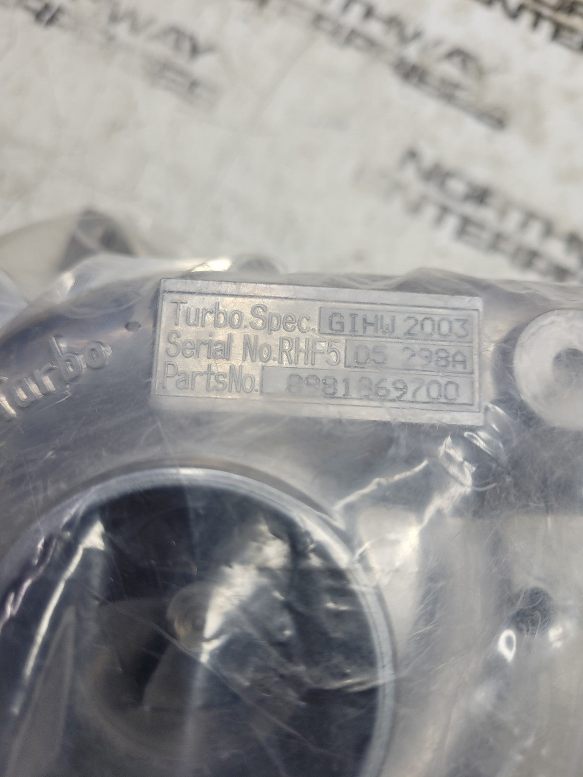 NEW GENUINE OEM RHF5 Turbocharger VA430200 8-98186970-0 for Isuzu 4JJ1