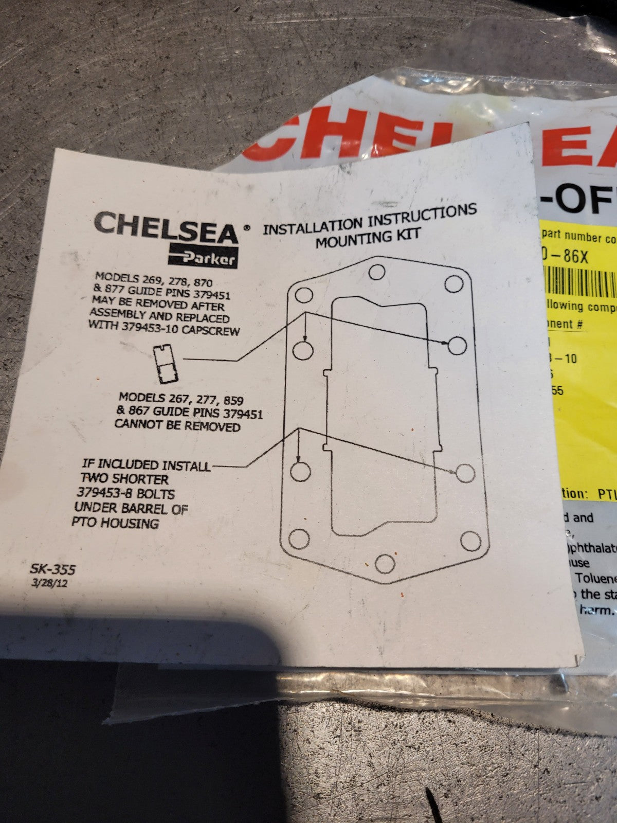 CHELSEA 280GKFJP-B5RK Power Take Off (PTO) Assembly - 280 Series, Powershift Hyd