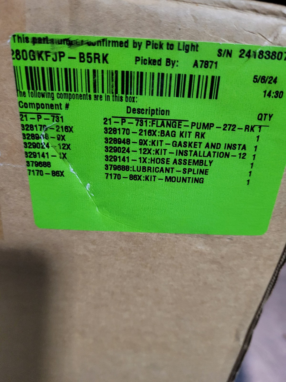CHELSEA 280GKFJP-B5RK Power Take Off (PTO) Assembly - 280 Series, Powershift Hyd