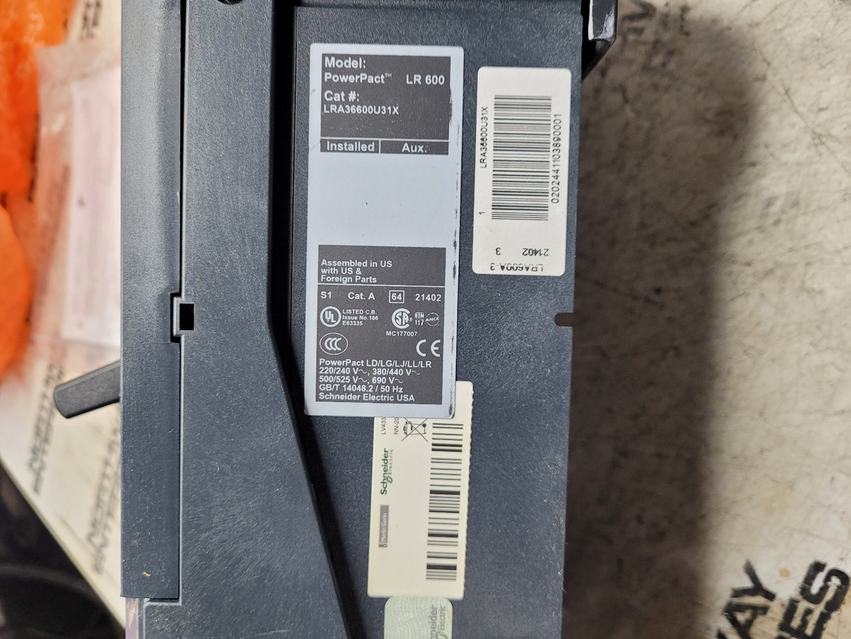 LRA36600U31X - Square D - Molded Case Circuit Breaker I-Line Plug-In - 600 Amp