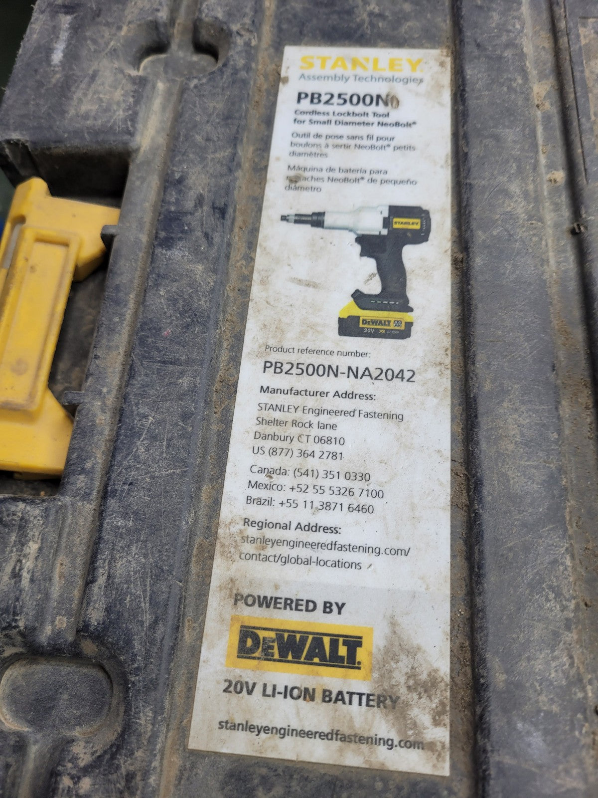 PB2500N STANLEY NeoBolt® PB2500N Cordless Lockbolt Tool ref-2001