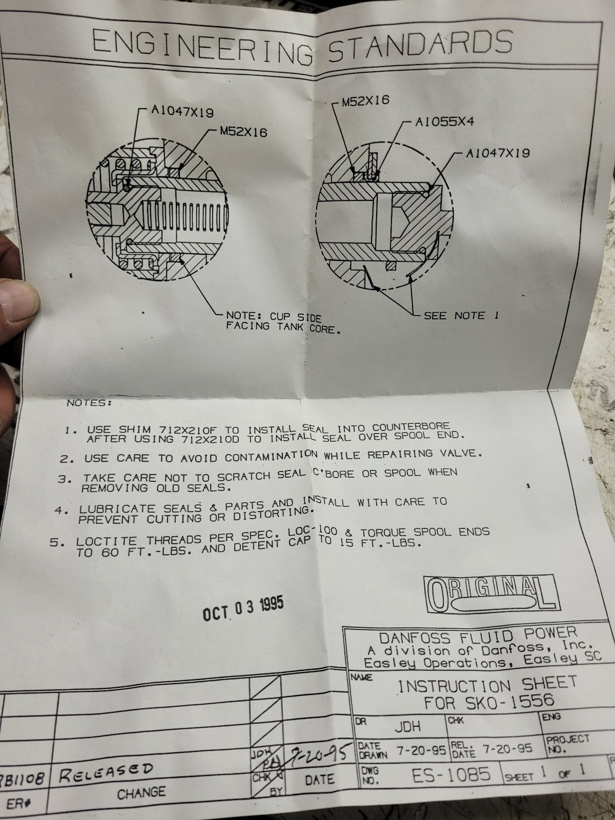 NEW EUCLID HITACHI E12978897 SEAL KIT 12978897