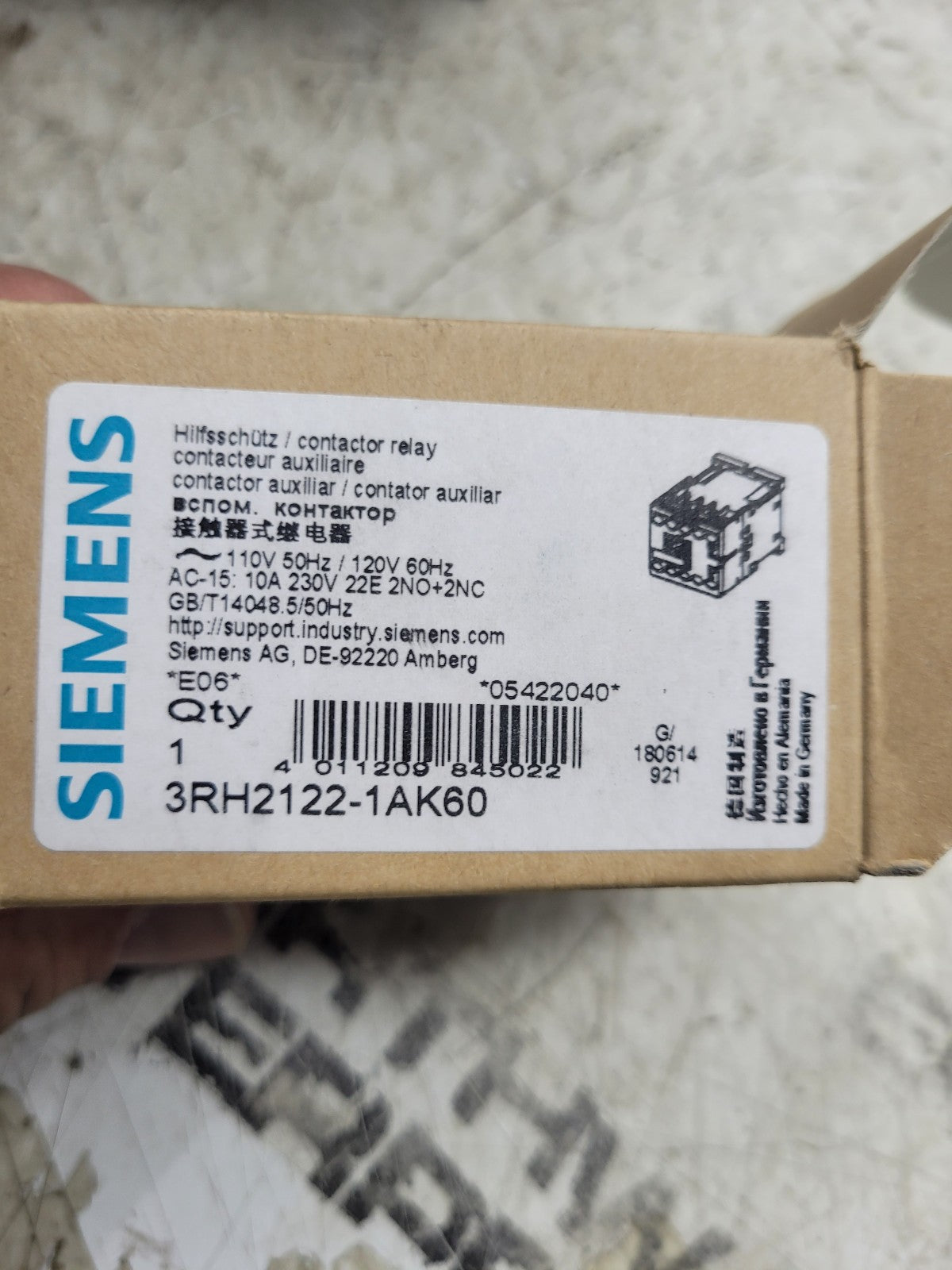 NEW 3RH2122-1AK60 SIEMENS CONTACTOR 10A