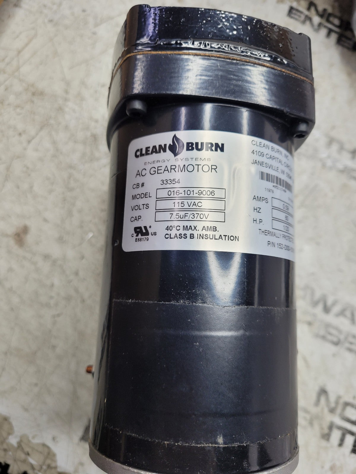 NEW CB2500 AC GEAR MOTOR 016-101-9006 CB33354