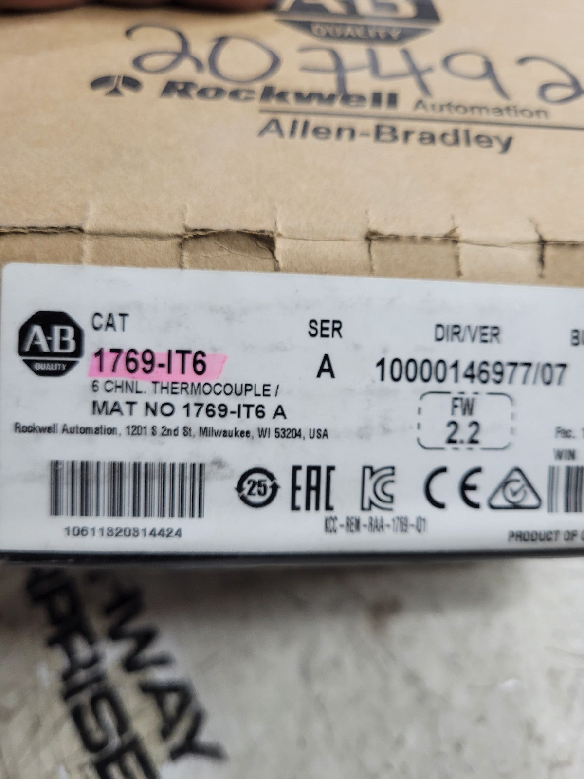NEW Allen Bradley 1769-IT6 Series A Compact I/O Thermocouple Input Module