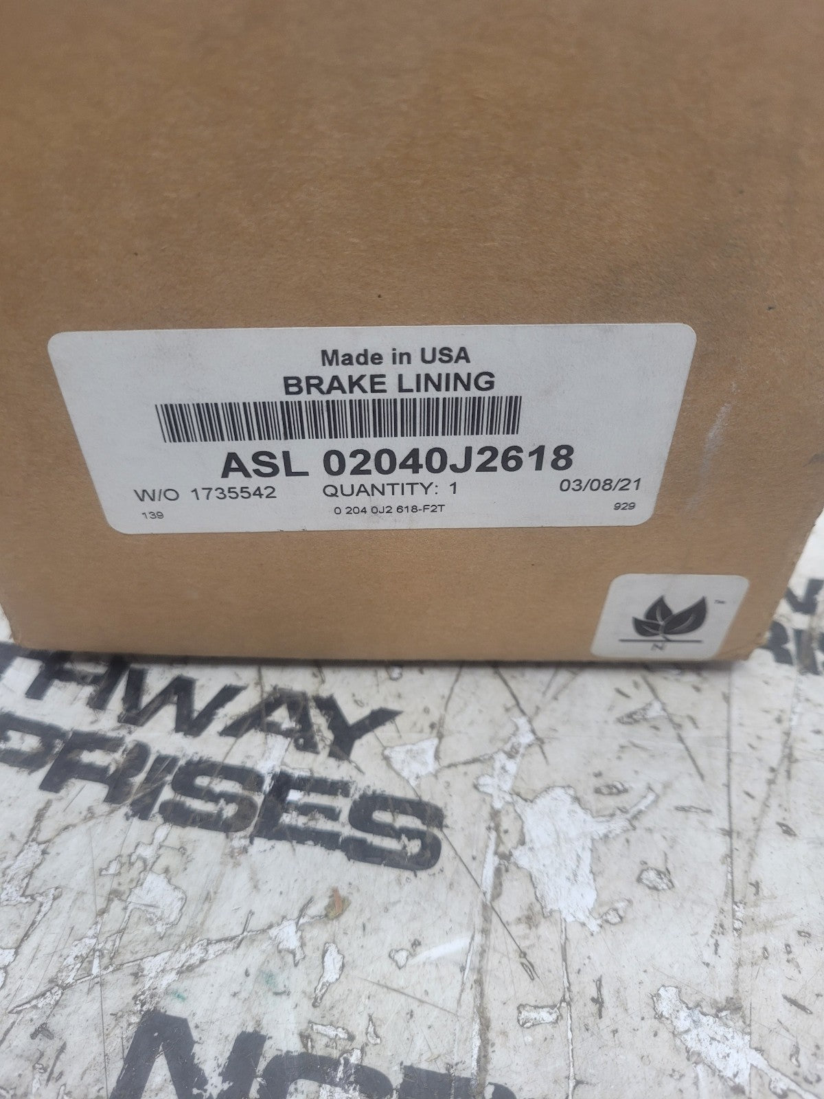 NEW ASL02040J2618 DISC BRAKE PAD KIT