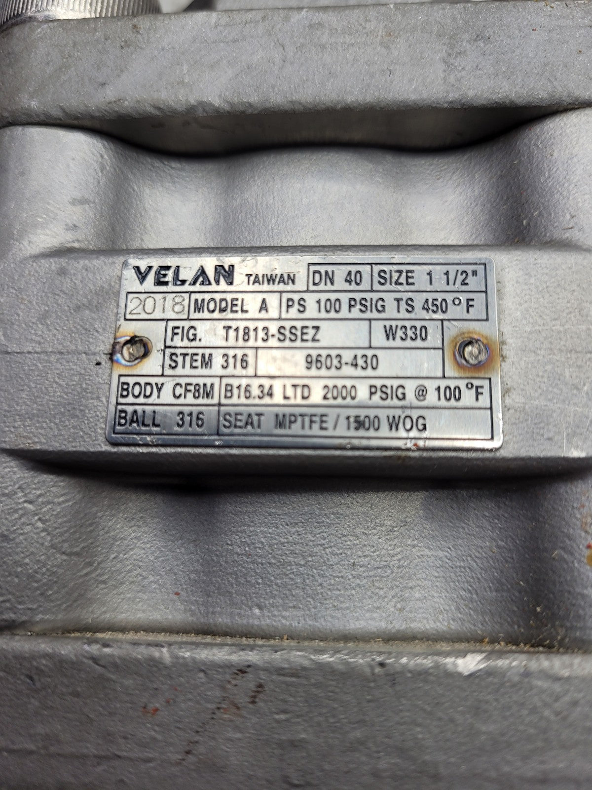 NEW Velan T1813-SSEZ Stainless Socket Ball Valve W330 1 1/2" DN40 CF8M