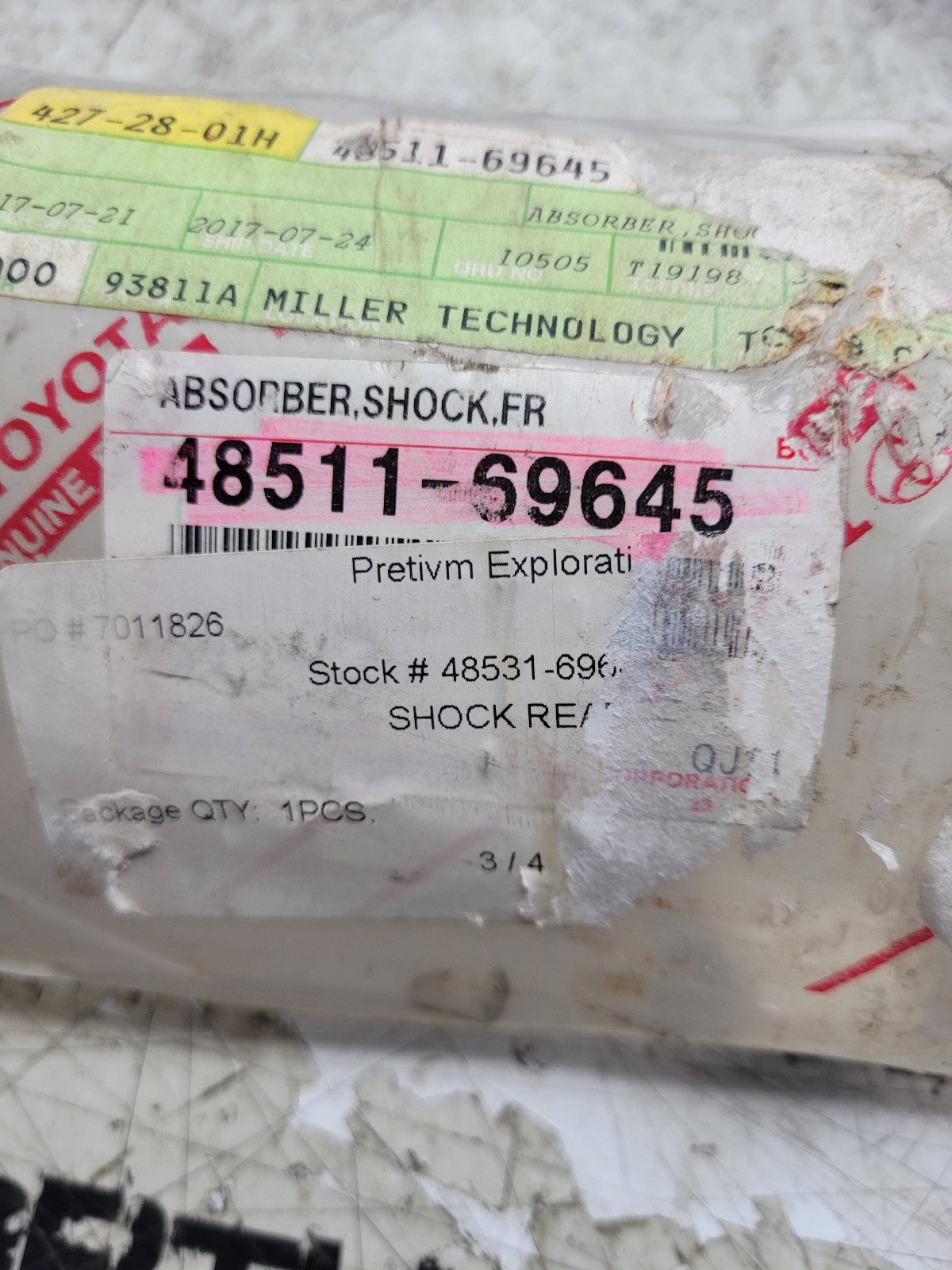 NEW 48511-69645 GENUINE OEM ABSORBER ASSY, SHOCK, FRONT, RH/LH 4851169645