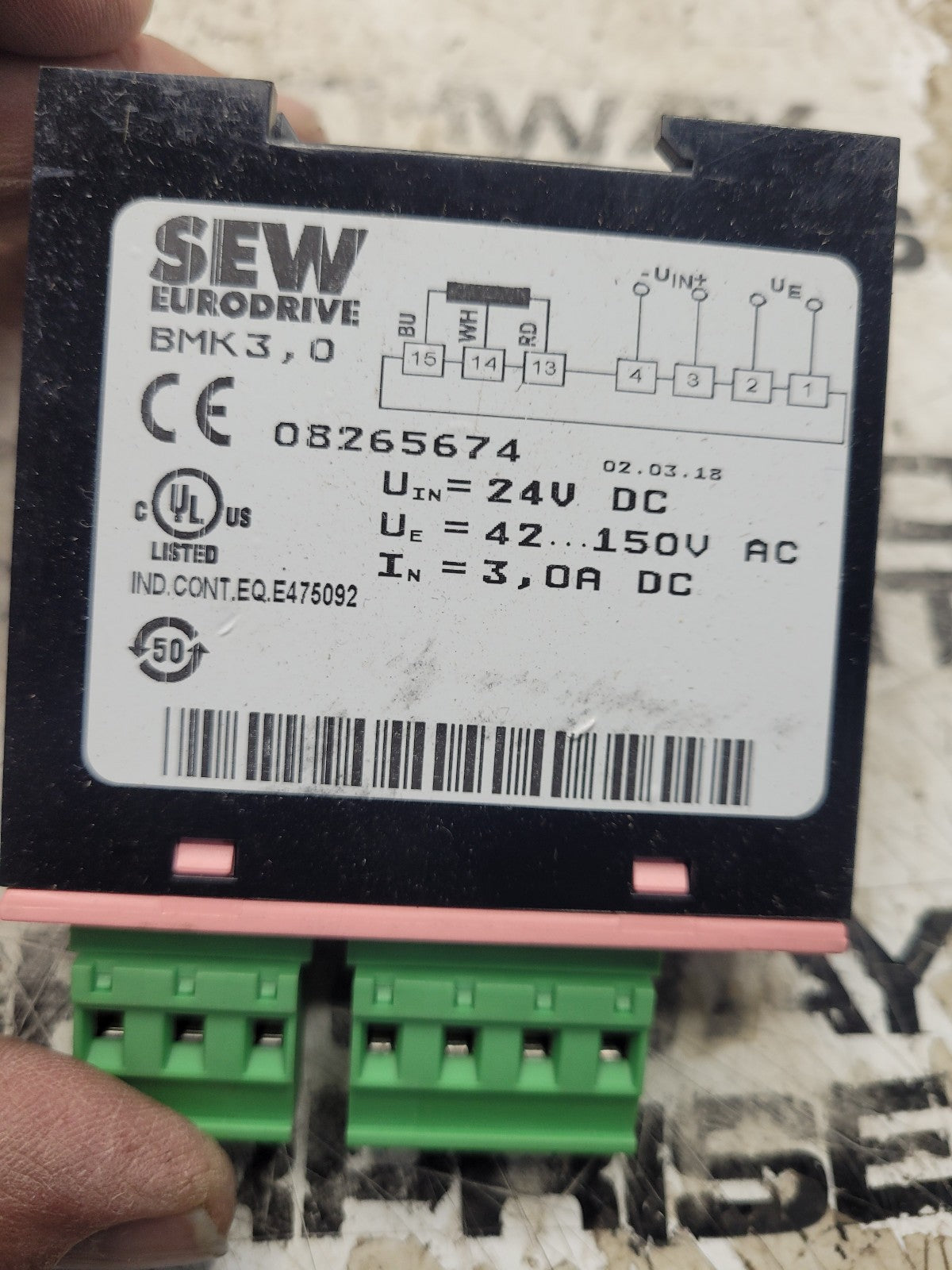 NEW SEW 30564 BMK 3.0 08265674  42-150VAC Motor Brake Electric Rectifier Module