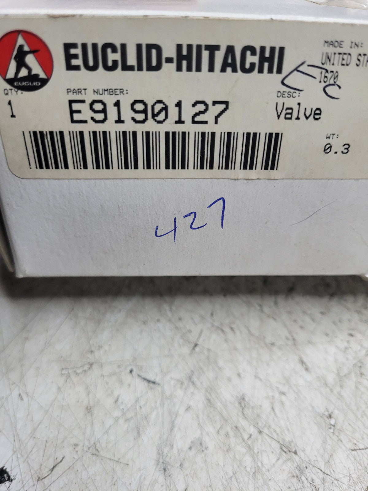 NEW EUCLID E9190127 9190127 VALVE