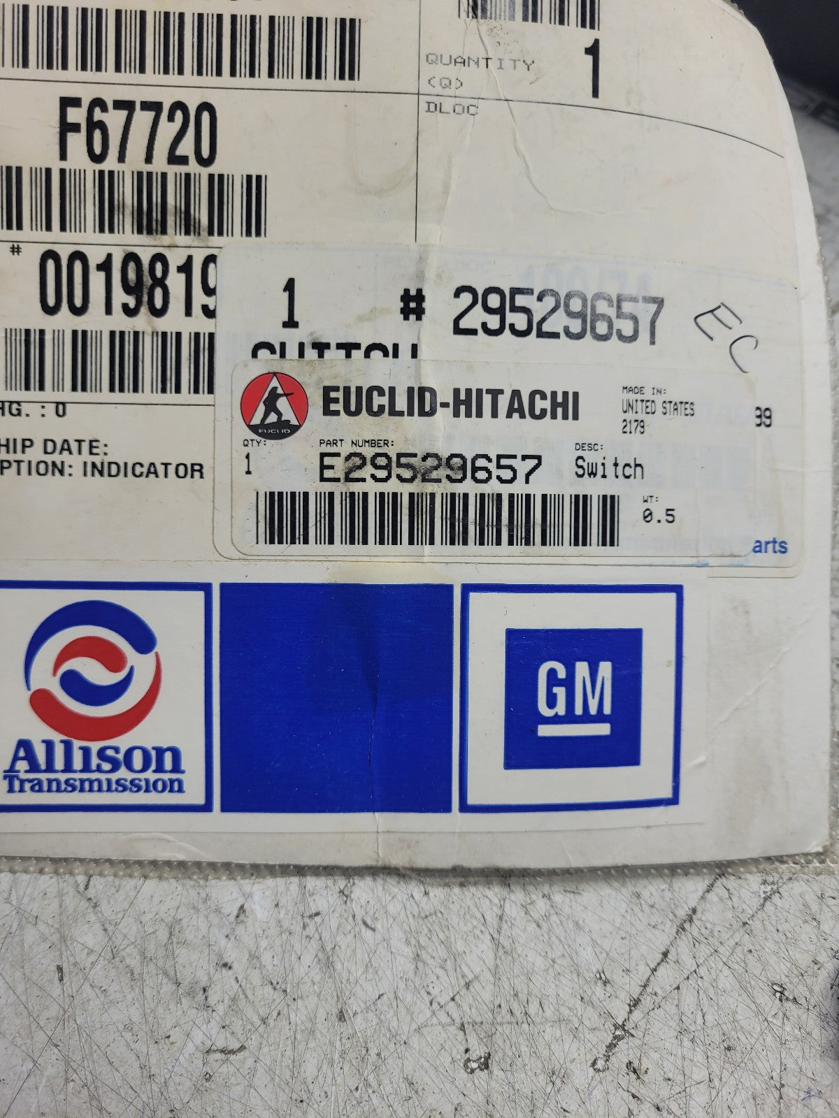 NEW E29529657 29529657 ALLISON PRESSURE SWITCH