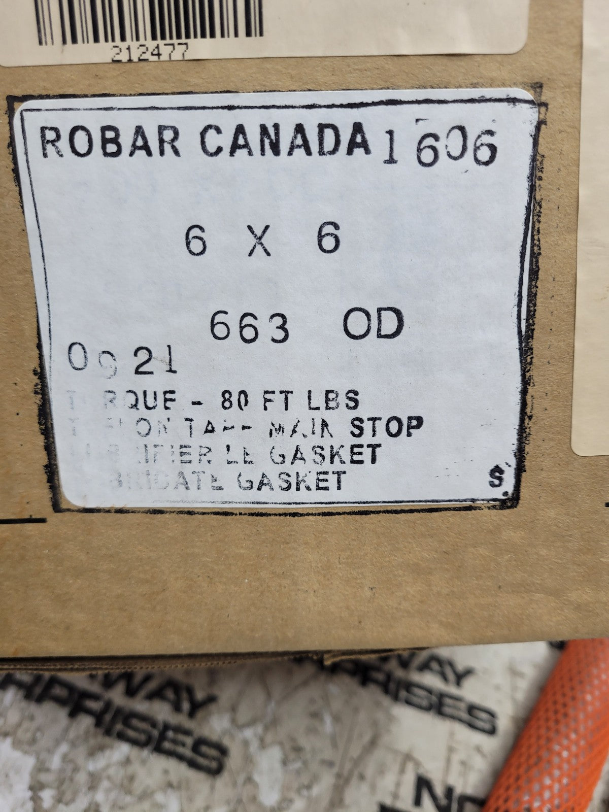 NEW ROBAR 1606 212477 6X6 663OD