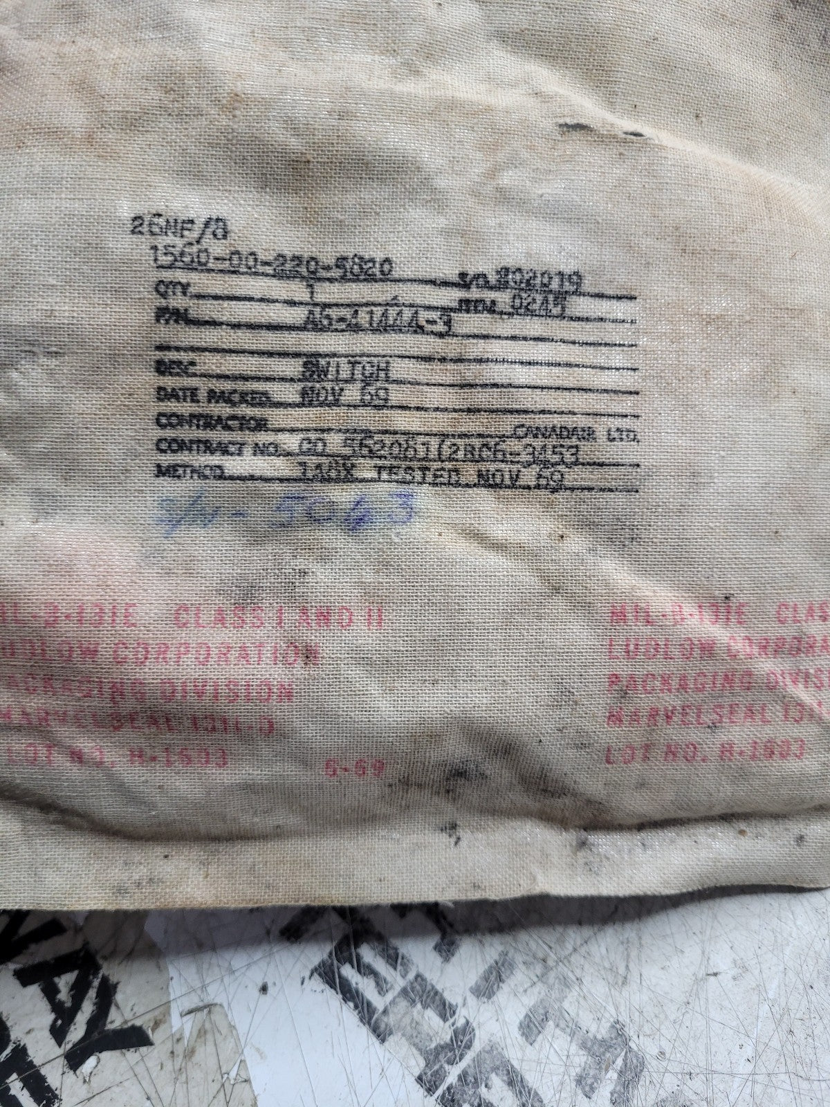 NEW OLD STOCK  1560-00-220-5820, A6-41444-3