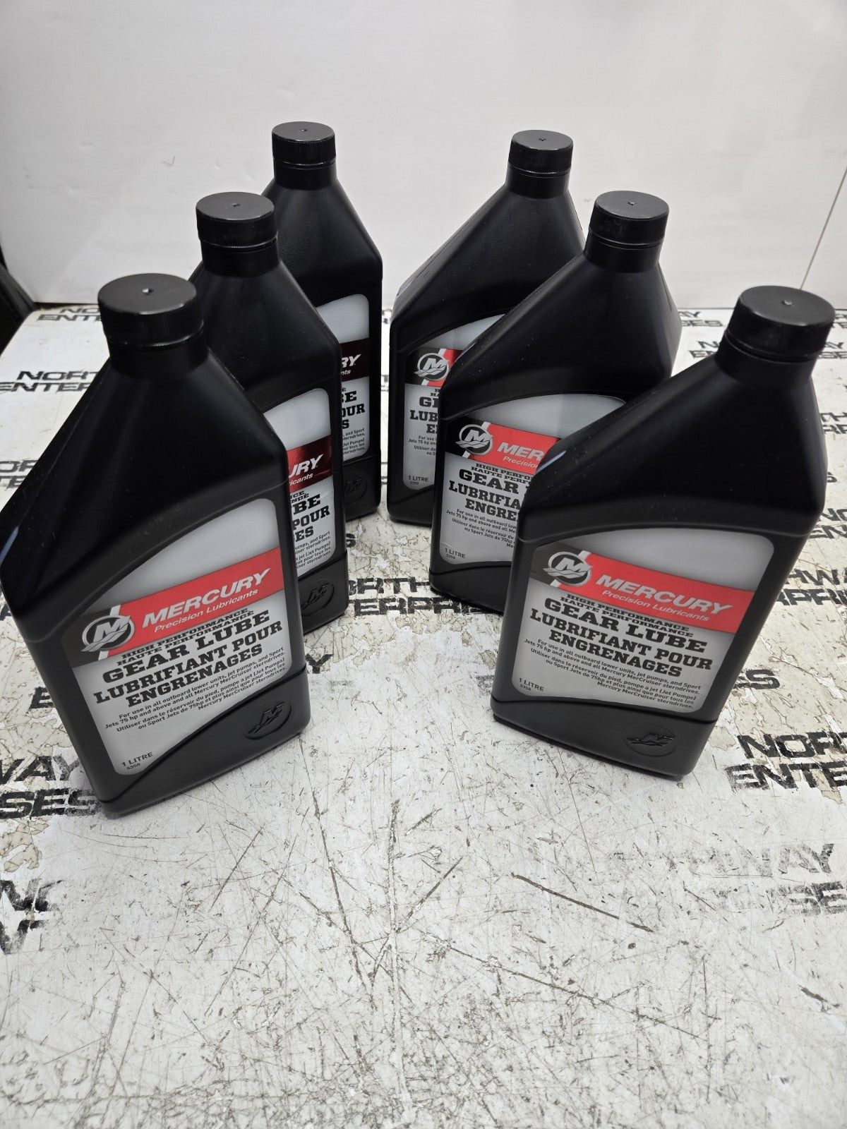 1 CASE OF 6 (1 LITER JUGS) MERCURY HIGH PERFORMANCE GEAR LUBE 92-858064KC1
