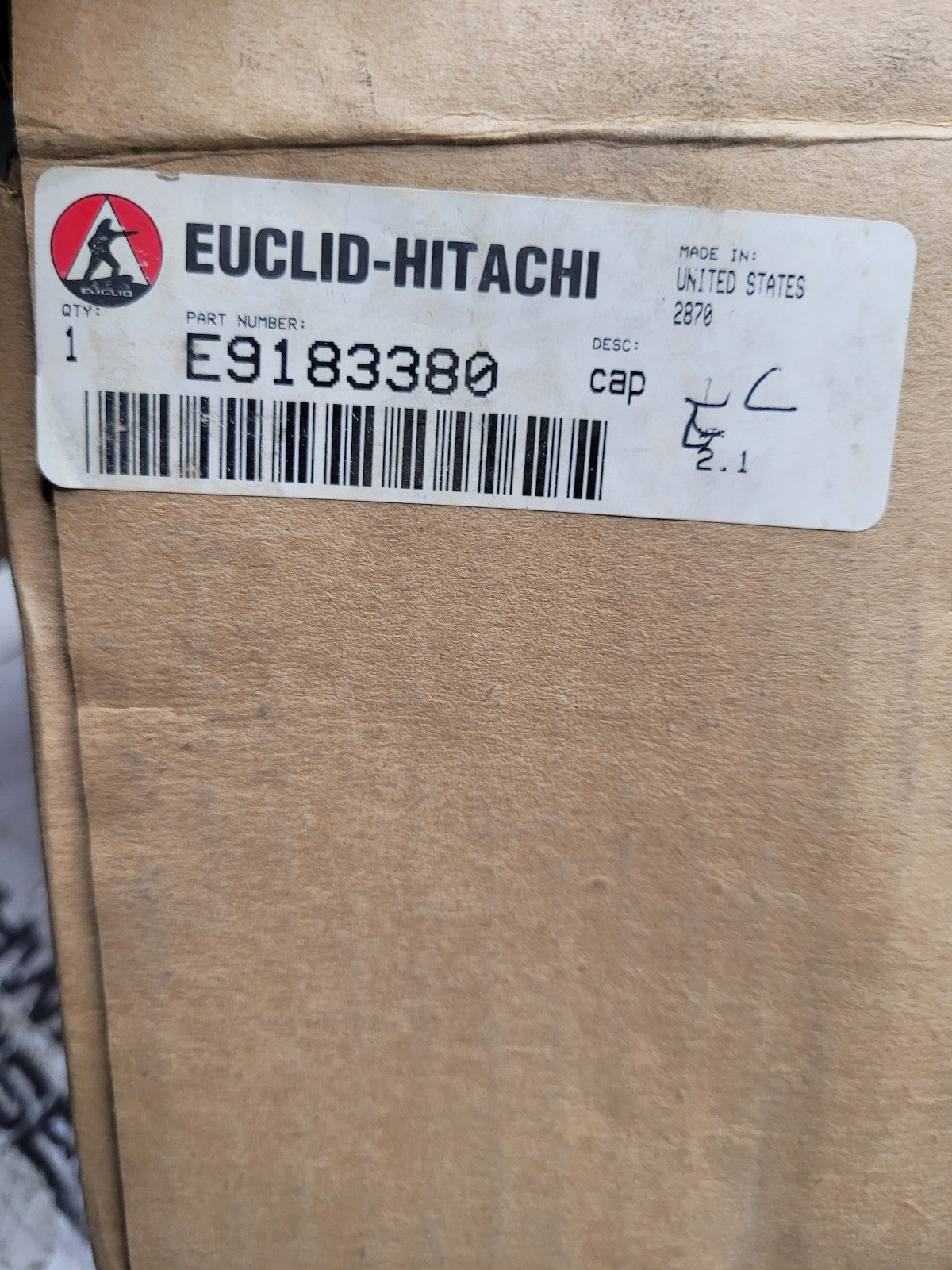 NEW EUCLID Terex Corp 9183380 Cap, Fuel Tank 2910-00-828-7060 E9183380