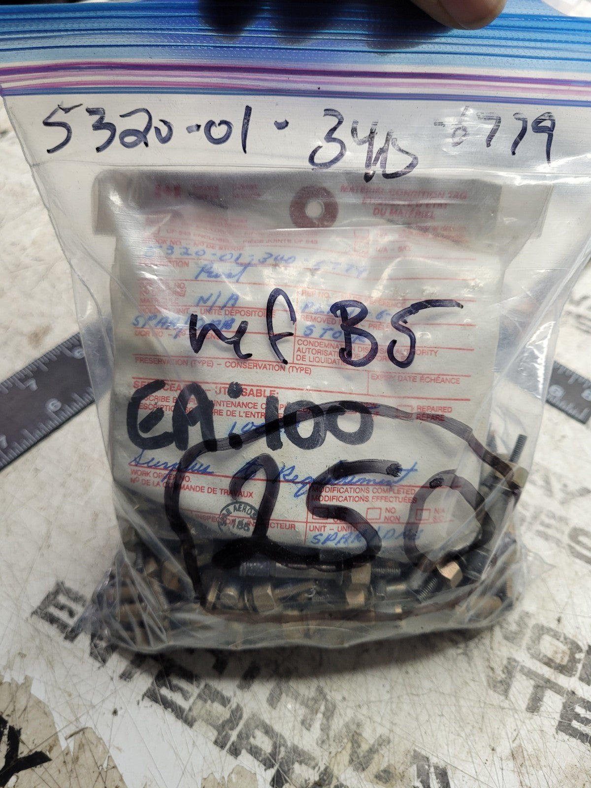 NEW OLD STOCK LOT OF 250 RIVETS 5320-01-340-6779 PLT111-6-11