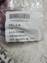 NEW OLD STOCK LOT OF 24 PC - 5320-00-058-2300 BLIND RIVET  NAS1669-5L17