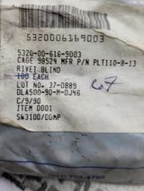 NEW OLD STOCK LOT OF 67 BLIND RIVET 5320-00-616-9300 / PLT110-8-13