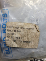 NEW OLD STOCK LOT OF 50PC RIVET 5320-00-534-0940 / PLT151-8-11