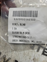 NEW OLD STOCK LOT OF 25 PC - 5320-00-058-2300 BLIND RIVET  NAS1669-5L17