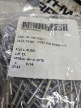 NEW OLD STOCK LOT OF 250 PC RIVETS 5320-00-090-5327 / RV800-4-5
