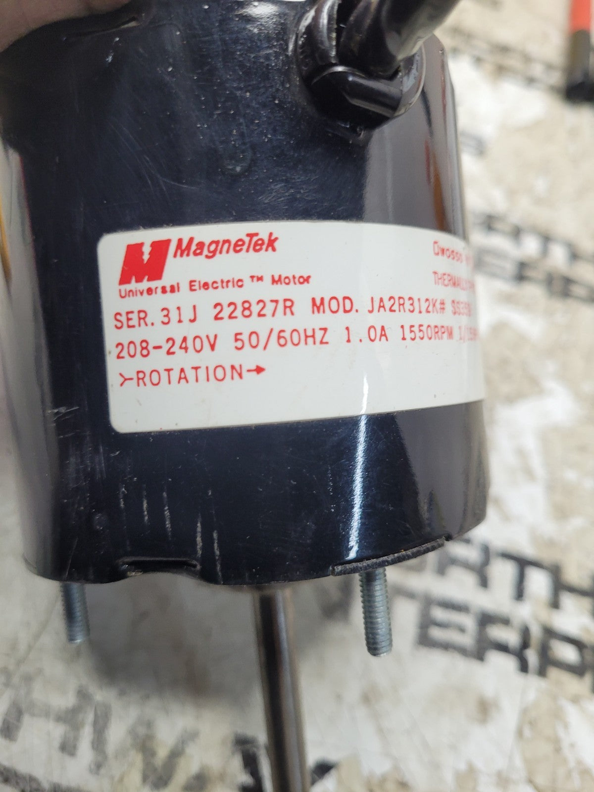 NEW JA2R312K MAGNETEK 208-240V 1.0A 1550RPM 1/15HP A0 ELECTRIC MOTOR