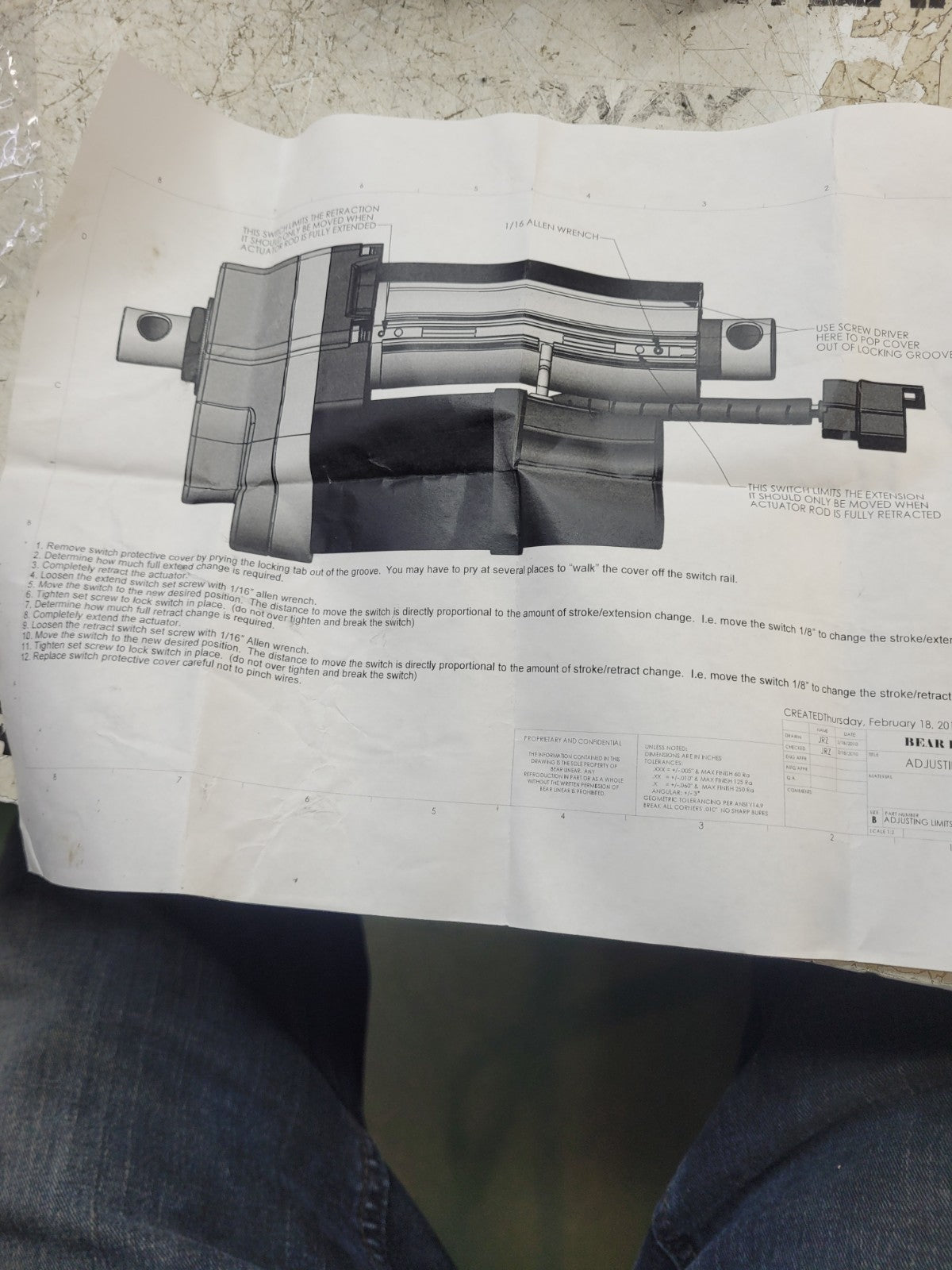 WARNER LINEAR B-TRACK SCREW ACTUATOR K2EP1.2G30-115V-BR-06R90 027-0188-115V-7