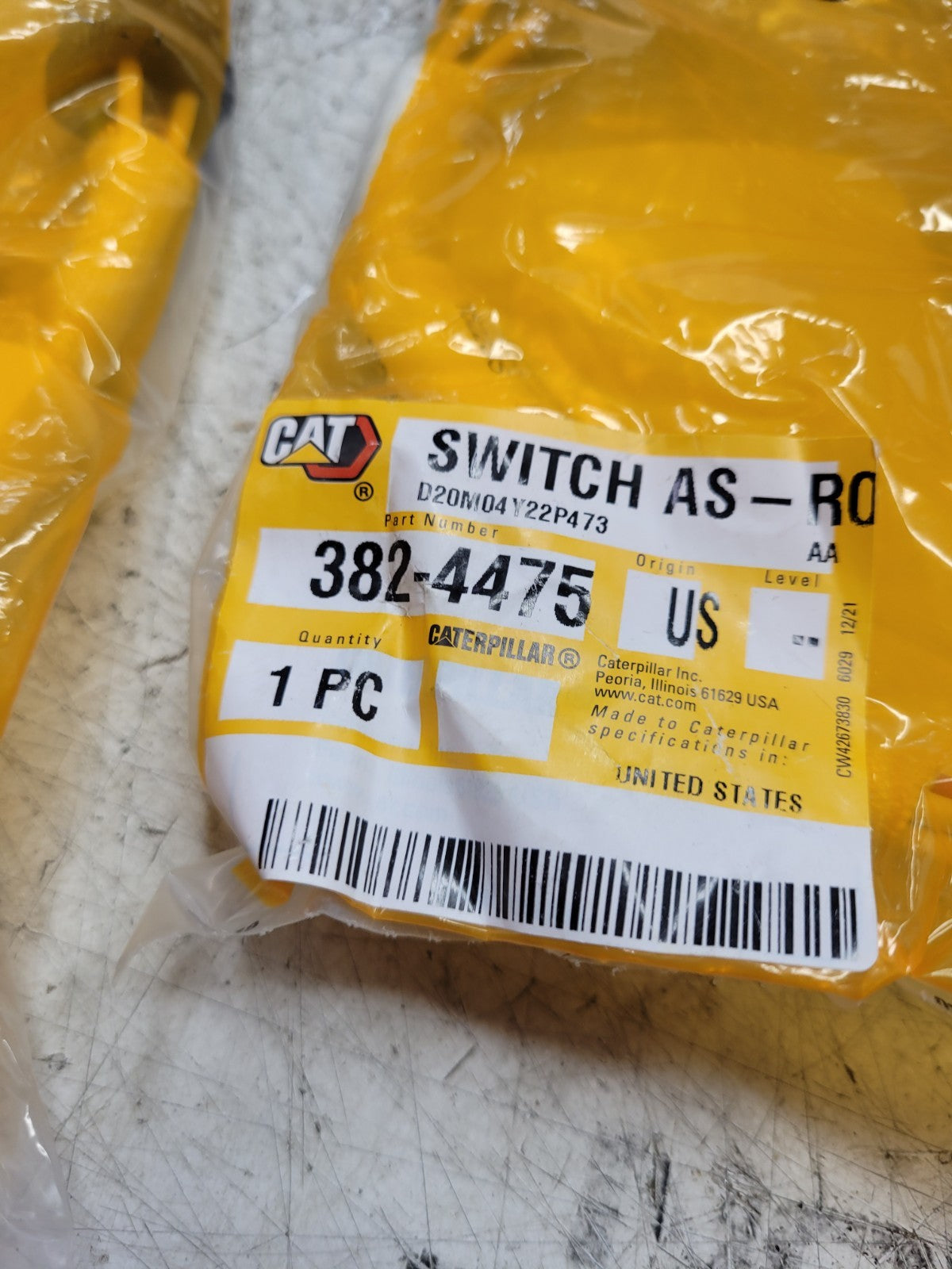 NEW 382-4475 CAT SWITCH AS 3824475 GENUINE CATERPILLAR 30 Volts 2 Position