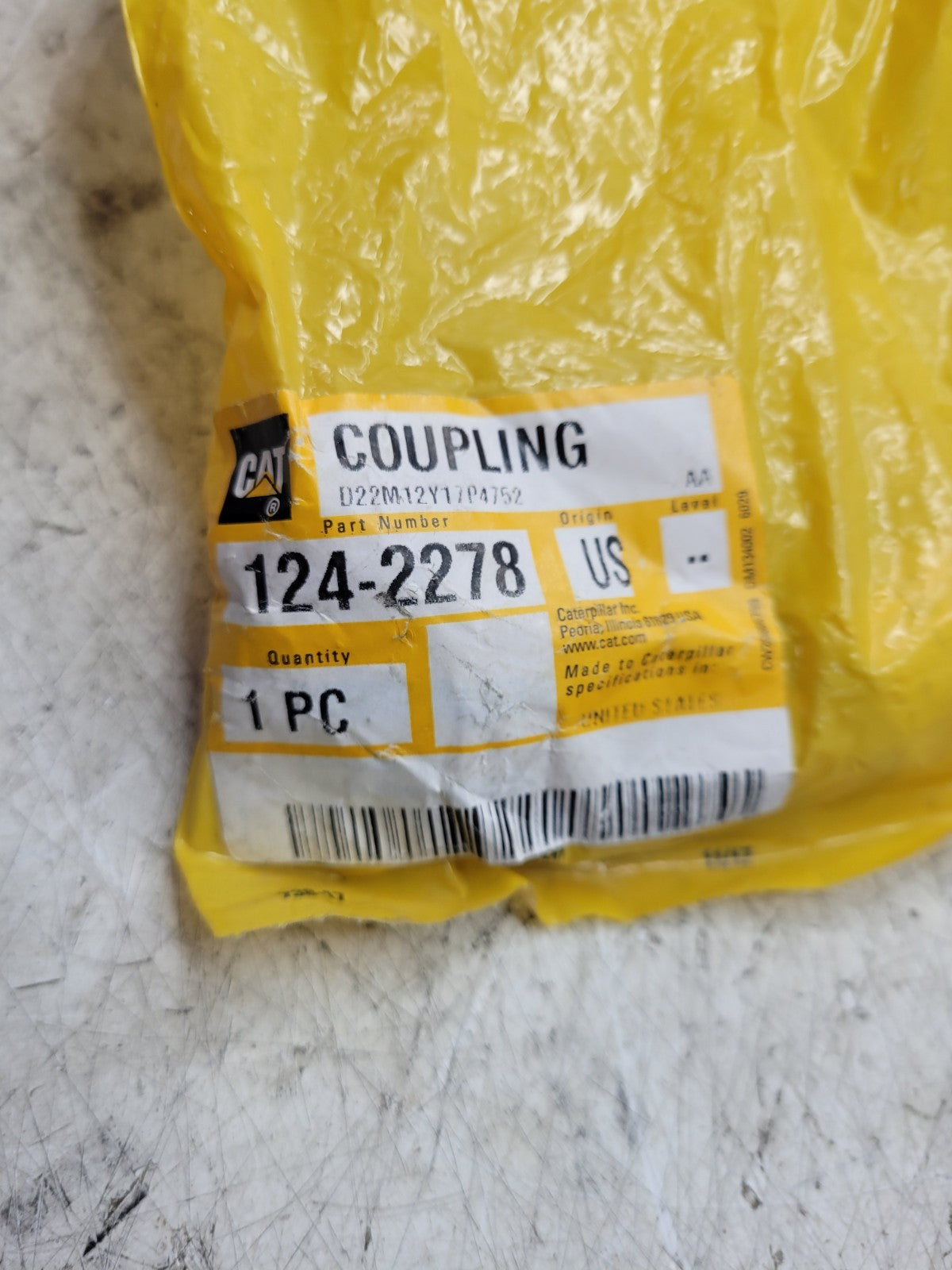 NEW CAT 124-2278 CATERPILLAR 1242278 DIN – 90 Degree Female Swivel  M20 X 1.5
