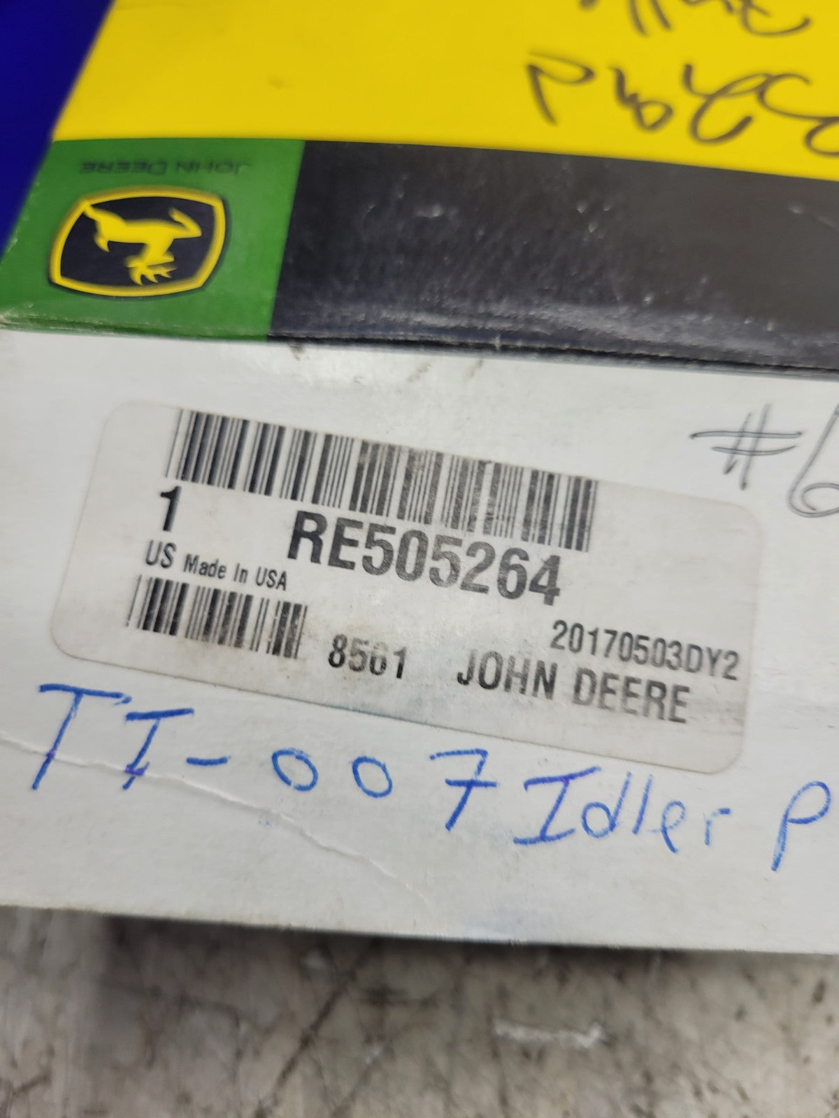 RE505264 JOHN DEERE IDLER PULLEY OEM  7600 7700 7800 7610 7710 7810 8100 8200