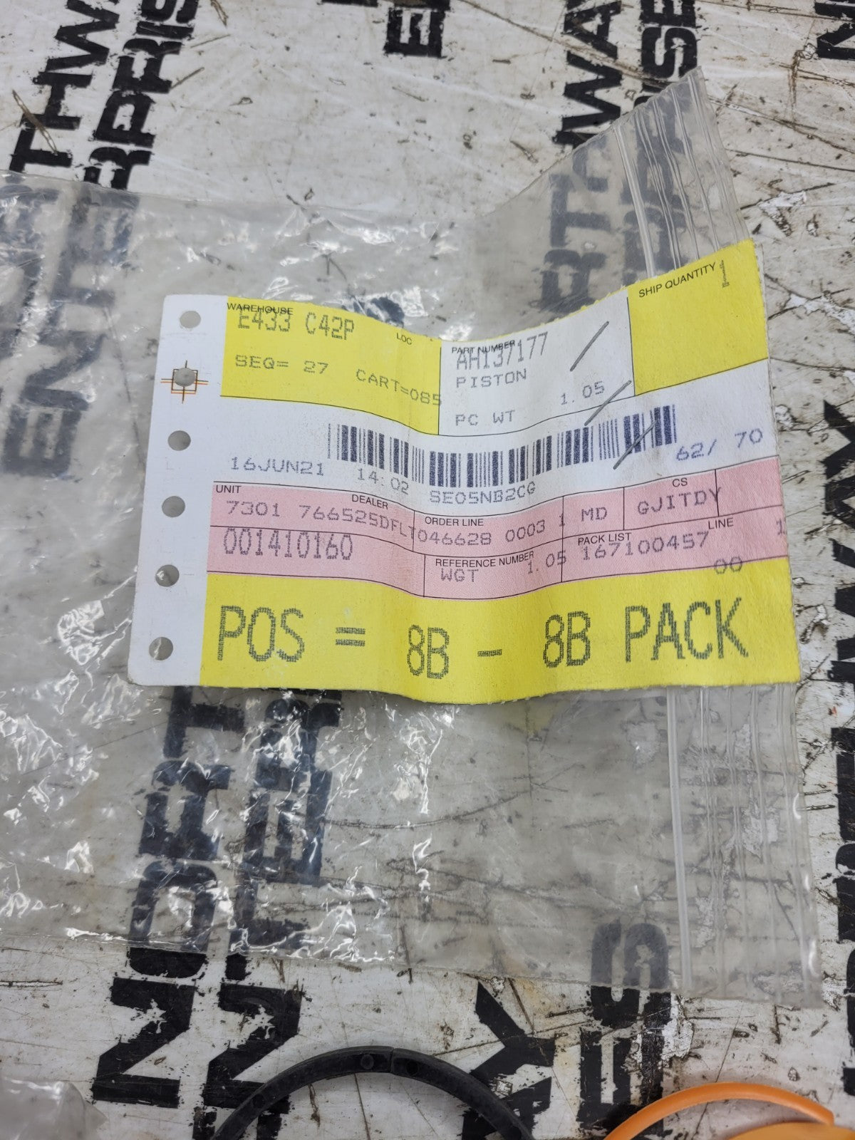 AH153497 OEM JOHN DEERE HYDRAULIC CYLINDER SEAL KIT 450H 450J 544H