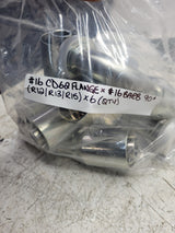 6PC LOT -  498-8403 4988403 #16 CD 62 FLANGE X #16 BARB 90° Hydraulic Fitting