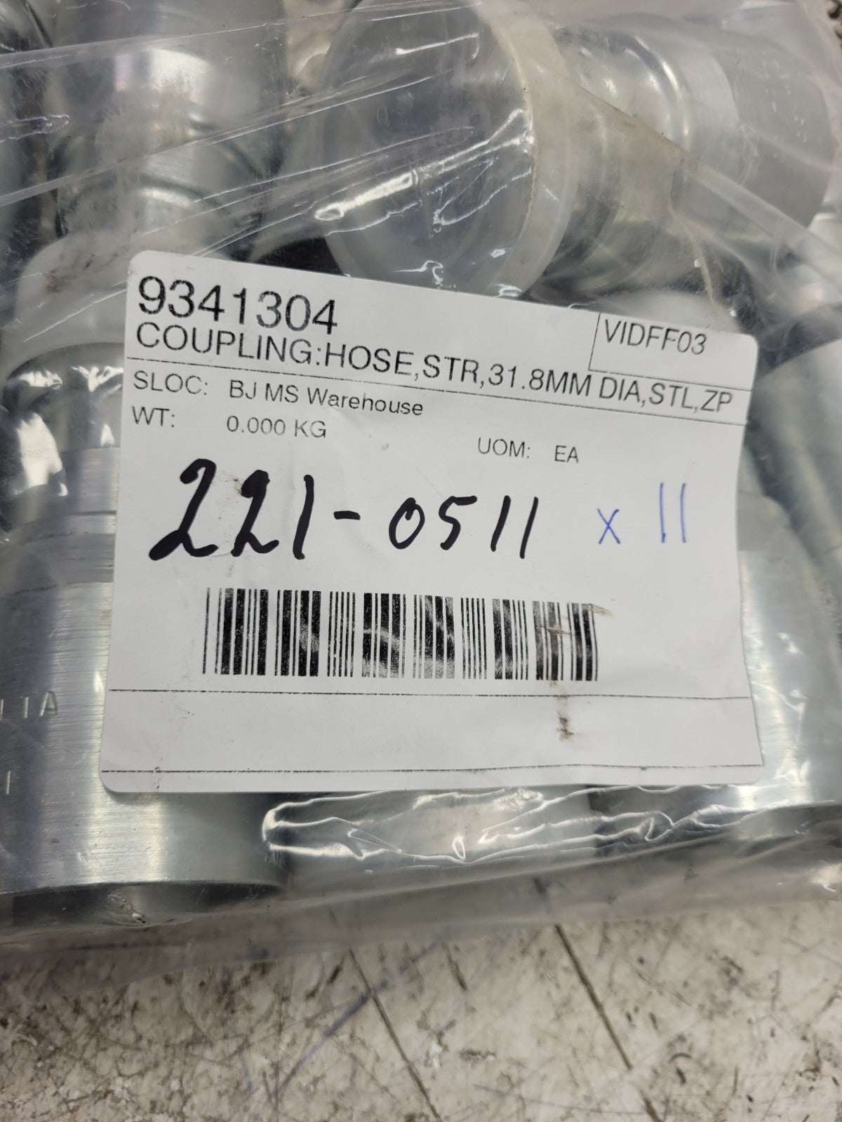 11PC LOT - 221-0511 2210511 #20 CD61 FLANGE 20 BARB Straight Hydraulic Fitting