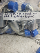 10PC LOT - 432-2015 4322015 #12 FORS X #12 BARB 90 swivel hydraulic fitting