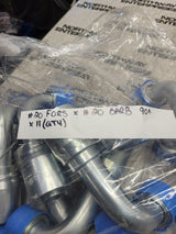 11PC LOT - 221-0536 2210536 #20 FORS X #20 BARB 90 swivel hydraulic fitting