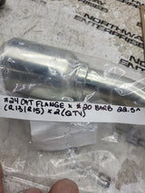 2PC LOT - 442-5582 4425582 #24 CAT FLANGE X #20 BARB 22.5 Hydraulic Fitting